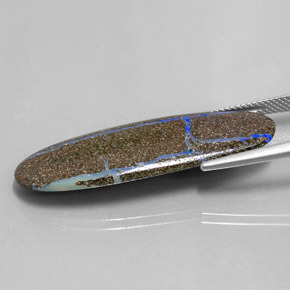 13,97 ctw natürlicher mehrfarbiger Boulder-Opal, Oval Schliff, Lichtundurchlässig