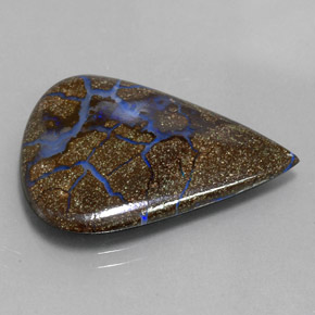 12,40 ctw natürlicher mehrfarbiger Boulder-Opal, Birnenform, Lichtundurchlässig