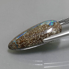 9,17 ctw natürlicher Mehrfarbig Boulderopal, Birnenform, Lichtundurchlässig