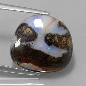 8,26 ctw natürlicher mehrfarbiger Boulder-Opal, Fantasieschliff, Lichtundurchlässig