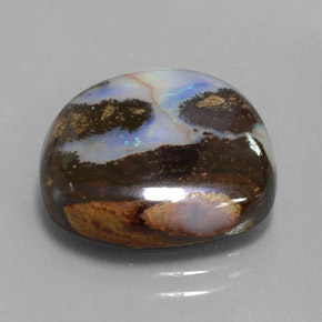 8,26 ctw natürlicher mehrfarbiger Boulder-Opal, Fantasieschliff, Lichtundurchlässig