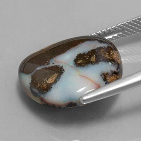 8,26 ctw natürlicher mehrfarbiger Boulder-Opal, Fantasieschliff, Lichtundurchlässig