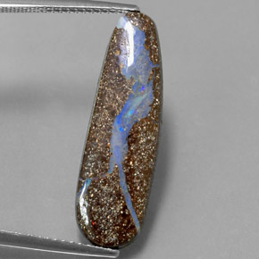 4,80 ctw natürlicher mehrfarbiger Boulder-Opal, Fantasieschliff, Lichtundurchlässig