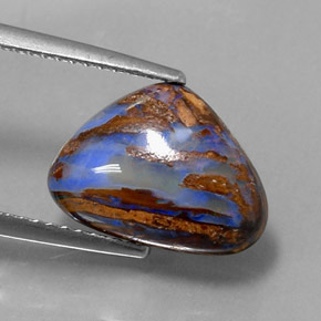 3,78 ctw natürlicher mehrfarbiger Boulder-Opal, Birnenform, Lichtundurchlässig