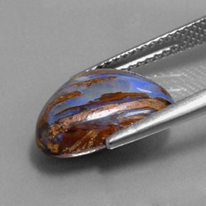 3,78 ctw natürlicher mehrfarbiger Boulder-Opal, Birnenform, Lichtundurchlässig