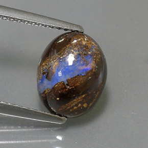 2,36 ctw natürlicher mehrfarbiger Boulder-Opal, Oval Schliff, Lichtundurchlässig