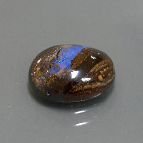 2,36 ctw natürlicher mehrfarbiger Boulder-Opal, Oval Schliff, Lichtundurchlässig