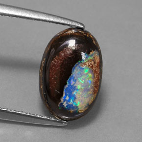 9,17 ctw natürlicher Mehrfarbig Boulderopal, Oval Schliff, Lichtundurchlässig
