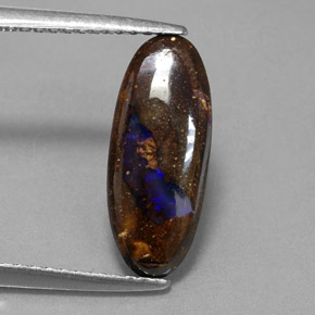 2,81 ctw natürlicher mehrfarbiger Boulder-Opal, Oval Schliff, Lichtundurchlässig