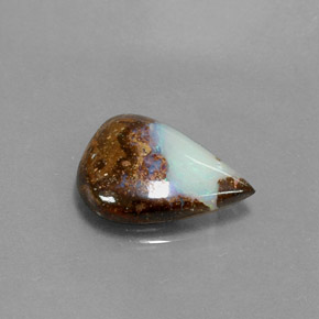 3,00 ctw natürlicher mehrfarbiger Boulder-Opal, Birnenform, Lichtundurchlässig