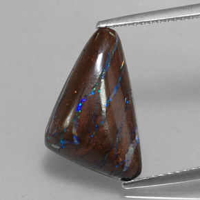 5,10 ctw natürlicher mehrfarbiger Boulder-Opal, Fantasieschliff, Lichtundurchlässig