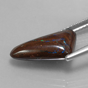 5,10 ctw natürlicher mehrfarbiger Boulder-Opal, Fantasieschliff, Lichtundurchlässig