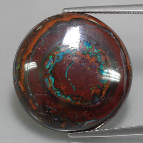 22,76 ctw natürlicher mehrfarbiger Boulder-Opal, Rundschliff, Lichtundurchlässig