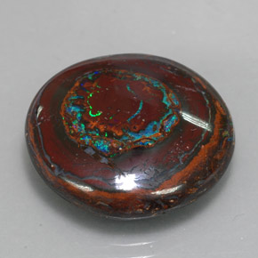 22,76 ctw natürlicher mehrfarbiger Boulder-Opal, Rundschliff, Lichtundurchlässig