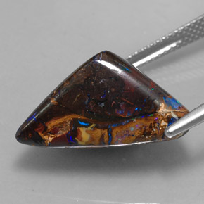 17,35 ctw natürlicher mehrfarbiger Boulder-Opal, Fantasieschliff, Lichtundurchlässig