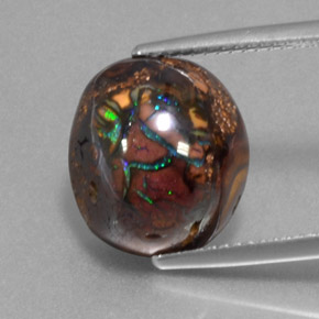 9,42 ctw natürlicher mehrfarbiger Boulder-Opal, Fantasieschliff, Lichtundurchlässig