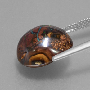 9,42 ctw natürlicher mehrfarbiger Boulder-Opal, Fantasieschliff, Lichtundurchlässig