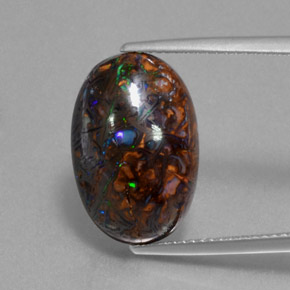 9,17 ctw natürlicher Mehrfarbig Boulderopal, Oval Schliff, Lichtundurchlässig