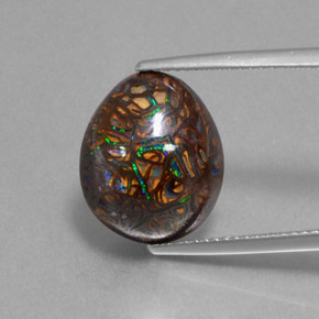 9,07 ctw natürlicher mehrfarbiger Boulder-Opal, Fantasieschliff, Lichtundurchlässig