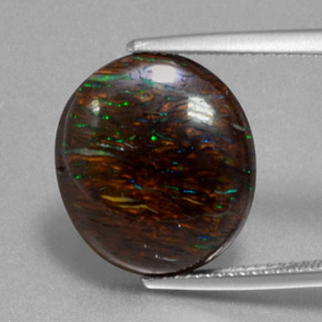 9,47 ctw natürlicher mehrfarbiger Boulder-Opal, Oval Schliff, Lichtundurchlässig