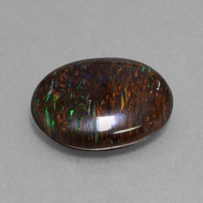 9,47 ctw natürlicher mehrfarbiger Boulder-Opal, Oval Schliff, Lichtundurchlässig