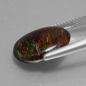 9,47 ctw natürlicher mehrfarbiger Boulder-Opal, Oval Schliff, Lichtundurchlässig