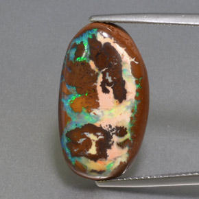 10,49 ctw natürlicher mehrfarbiger Boulder-Opal, Oval Schliff, Lichtundurchlässig