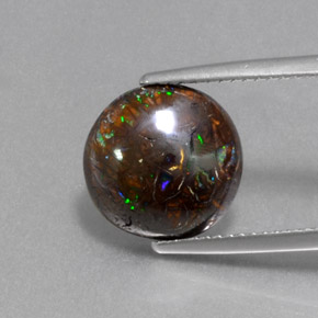 5,13 ctw natürlicher mehrfarbiger Boulder-Opal, Rundschliff, Lichtundurchlässig