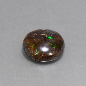 5,13 ctw natürlicher mehrfarbiger Boulder-Opal, Rundschliff, Lichtundurchlässig