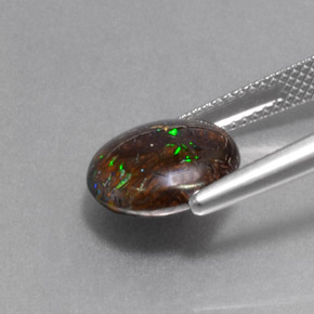 5,13 ctw natürlicher mehrfarbiger Boulder-Opal, Rundschliff, Lichtundurchlässig
