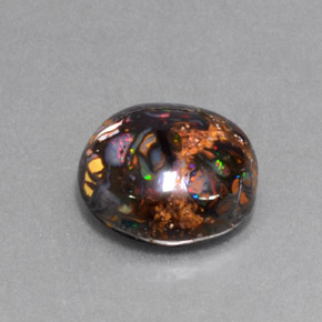 5,18 ctw natürlicher mehrfarbiger Boulder-Opal, Rundschliff, Lichtundurchlässig