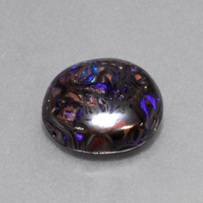 5,24 ctw natürlicher mehrfarbiger Boulder-Opal, Rundschliff, Lichtundurchlässig
