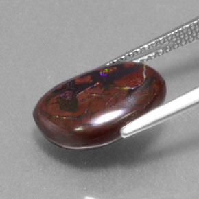 4,96 ctw natürlicher mehrfarbiger Boulder-Opal, Fantasieschliff, Lichtundurchlässig