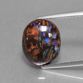 4,74 ctw natürlicher mehrfarbiger Boulder-Opal, Oval Schliff, Lichtundurchlässig