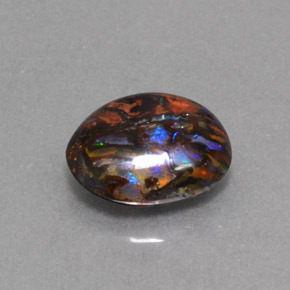 4,74 ctw natürlicher mehrfarbiger Boulder-Opal, Oval Schliff, Lichtundurchlässig