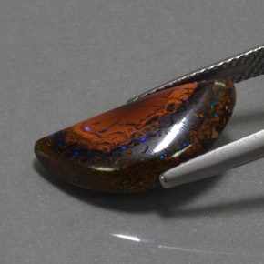 6,07 ctw natürlicher mehrfarbiger Boulder-Opal, Fantasieschliff, Lichtundurchlässig