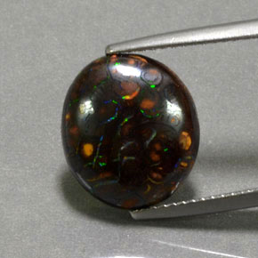 6,61 ctw natürlicher mehrfarbiger Boulder-Opal, Oval Schliff, Lichtundurchlässig