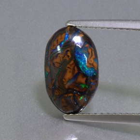 2,68 ctw natürlicher mehrfarbiger Boulder-Opal, Oval Schliff, Lichtundurchlässig