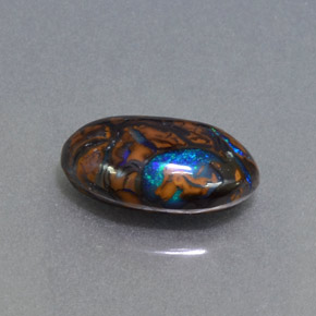 2,68 ctw natürlicher mehrfarbiger Boulder-Opal, Oval Schliff, Lichtundurchlässig