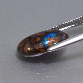 2,68 ctw natürlicher mehrfarbiger Boulder-Opal, Oval Schliff, Lichtundurchlässig