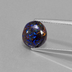 2,96 ctw natürlicher mehrfarbiger Boulder-Opal, Fantasieschliff, Lichtundurchlässig