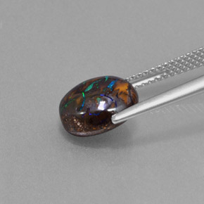 3,22 ctw natürlicher mehrfarbiger Boulder-Opal, Oval Schliff, Lichtundurchlässig
