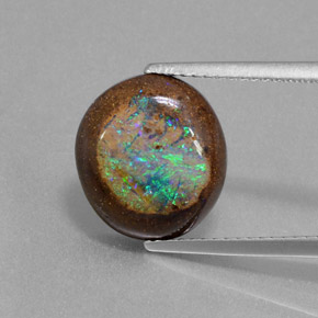 4,79 ctw natürlicher mehrfarbiger Boulder-Opal, Fantasieschliff, Lichtundurchlässig