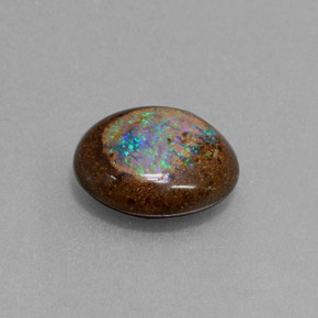 4,79 ctw natürlicher mehrfarbiger Boulder-Opal, Fantasieschliff, Lichtundurchlässig