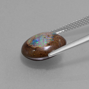 4,79 ctw natürlicher mehrfarbiger Boulder-Opal, Fantasieschliff, Lichtundurchlässig