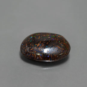4,86 ctw natürlicher mehrfarbiger Boulder-Opal, Oval Schliff, Lichtundurchlässig