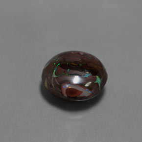 4,13 ctw natürlicher mehrfarbiger Boulder-Opal, Rundschliff, Lichtundurchlässig