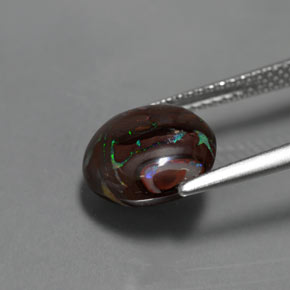 4,13 ctw natürlicher mehrfarbiger Boulder-Opal, Rundschliff, Lichtundurchlässig
