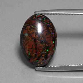 9,17 ctw natürlicher Mehrfarbig Boulderopal, Oval Schliff, Lichtundurchlässig