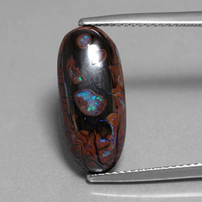 9,17 ctw natürlicher Mehrfarbig Boulderopal, Oval Schliff, Lichtundurchlässig